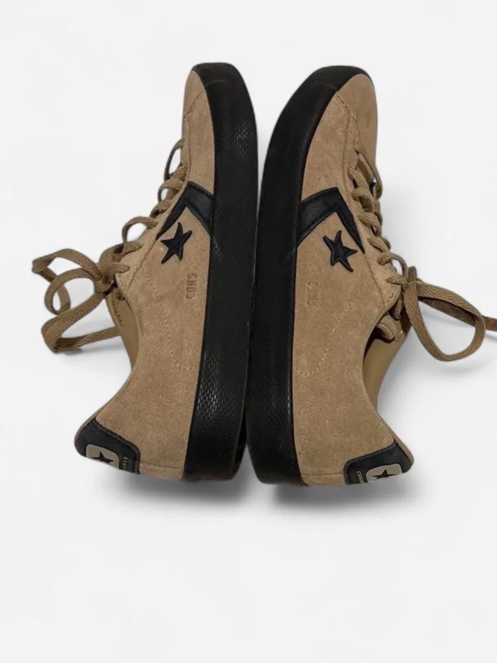 Converse Tan Suede Low-Top Sneakers with Black Accents